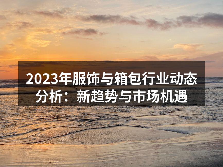 2023年服饰与箱包行业动态分析：新趋势